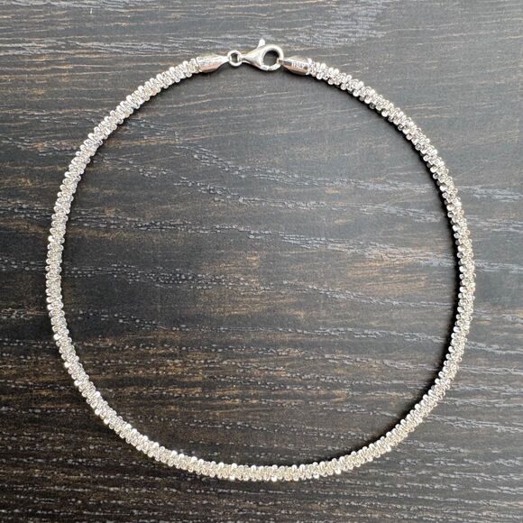 MILOR Sterling Silver Diamond Cut Margarita Chain 15" Necklace & 7" Bracelets - Picture 12 of 16